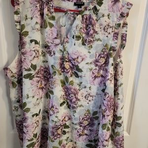 Tie front floral tank